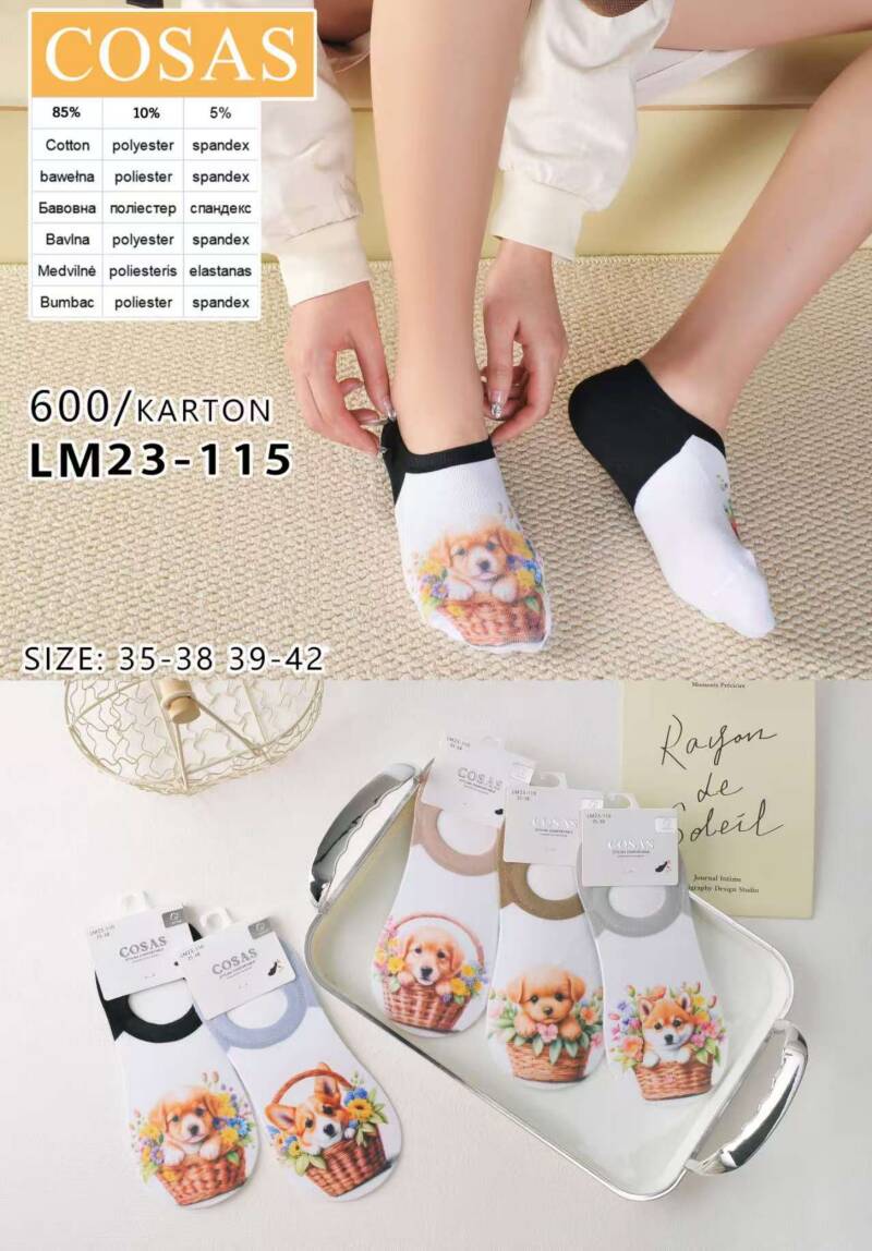 Stopki damskie Roz 35-42, Mix kolor Paczka 40 szt